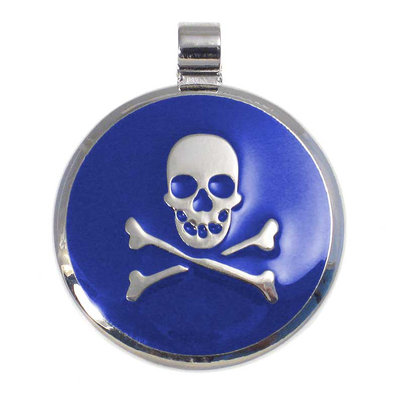 Skull and Crossbone Jewelry Tag, - Lucky Pet